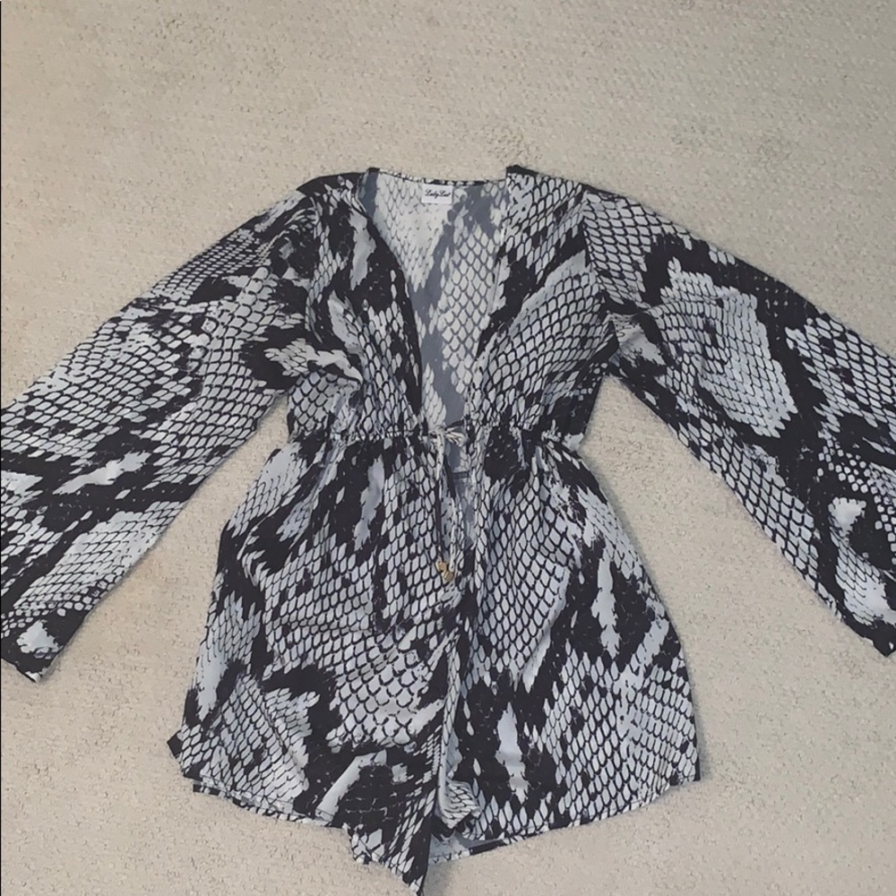 Lady Lux Snakeskin Romper Small